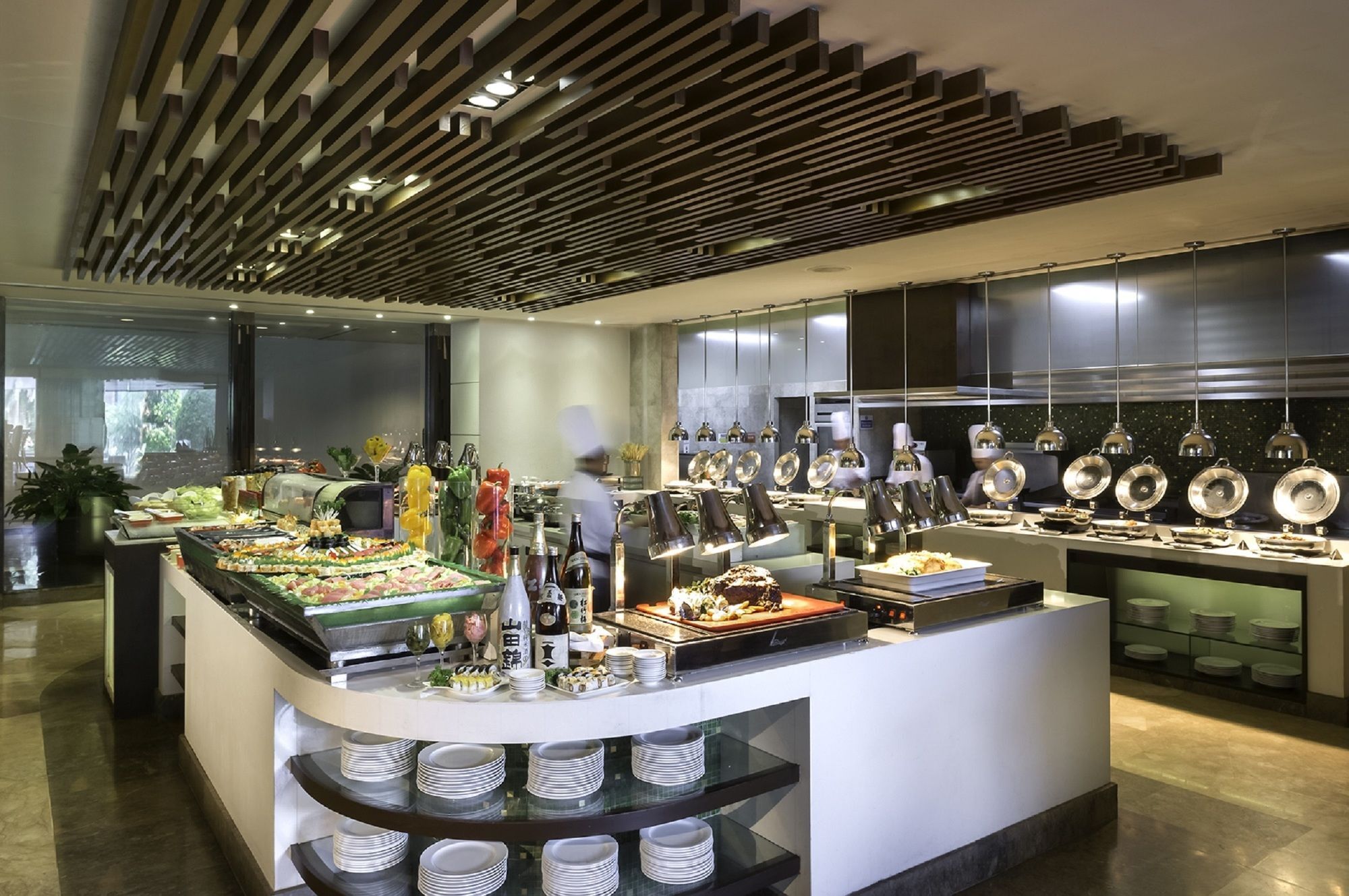 达沃市马可波罗酒店 外观 照片 A buffet at a hotel